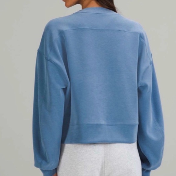lululemon athletica Tops - Lululemon Perfectly Oversized Crop Crew modal Crewneck Softstreme Soft Denim B
